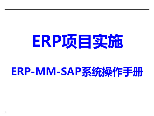 ERP-MM-SAP系统操作