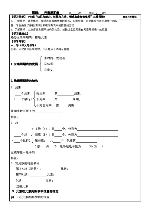 元素周期表导学案