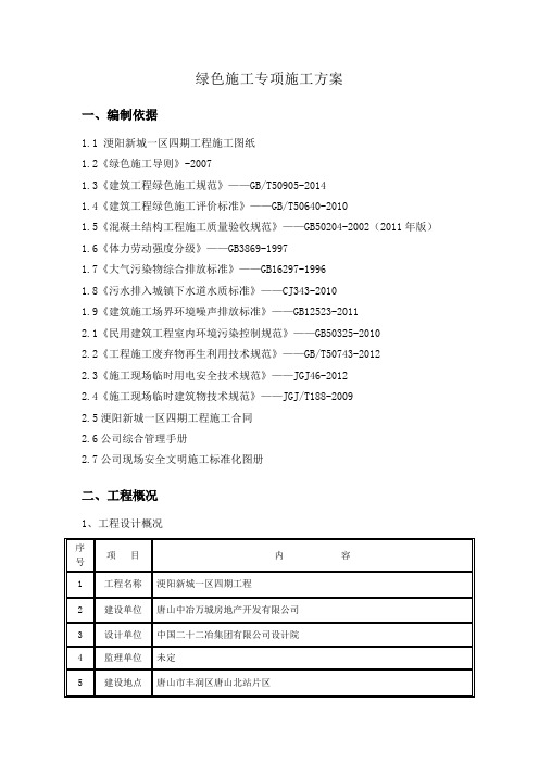 建设工程绿色施工专项施工方案