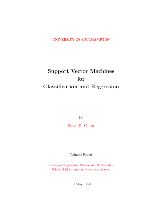 Support Vector Machines for Classification and Regression