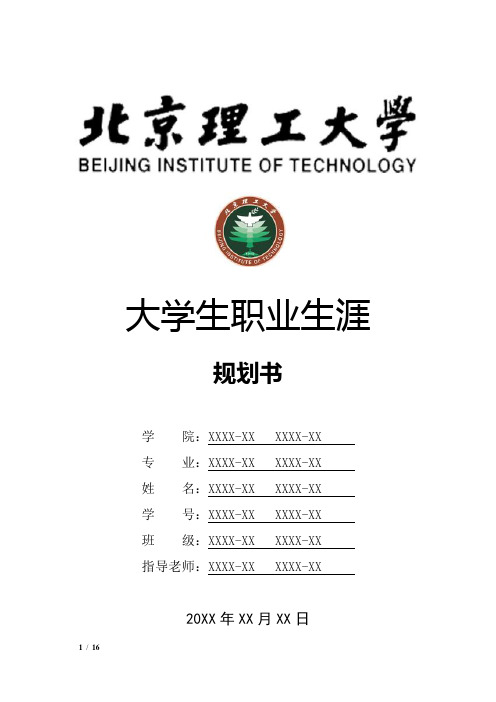 北京理工大学大学生职业生涯规划书