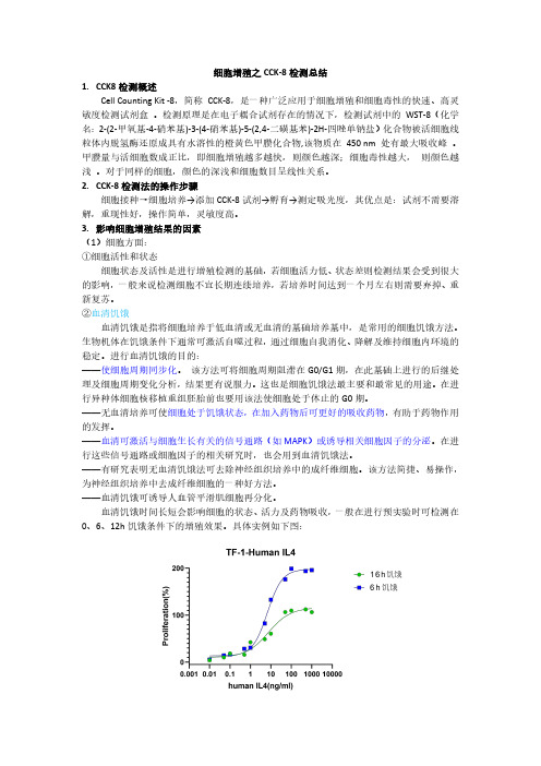 细胞增殖CCK8检测总结