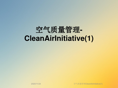 空气质量管理CleanAirInitiative(1)