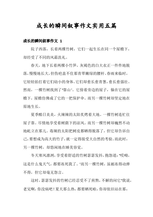 成长的瞬间叙事作文实用五篇