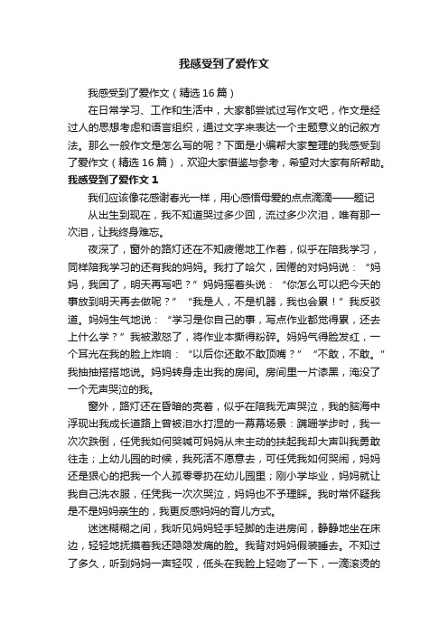 我感受到了爱作文（精选16篇）