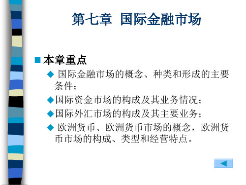 国际金融 第7章 国际金融市场
