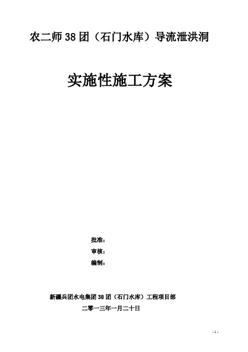 导、泄洪洞施工计划及方案