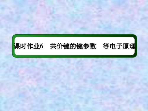 2021年化学人教版选修3课件：课时作业 2-1-2 共价键的键参数 等电子原理 