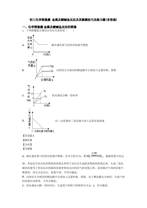 初三化学图像题 金属及酸碱盐反应及其解题技巧及练习题(含答案)