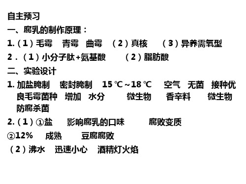 课题2腐乳制作