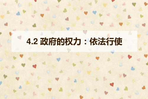 4.2 政府的权力：依法行使