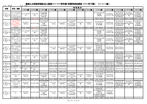 2013年下学期期末考试安排表(监考用)11级.12级.13级