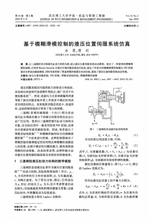 基于模糊滑模控制的液压位置伺服系统仿真