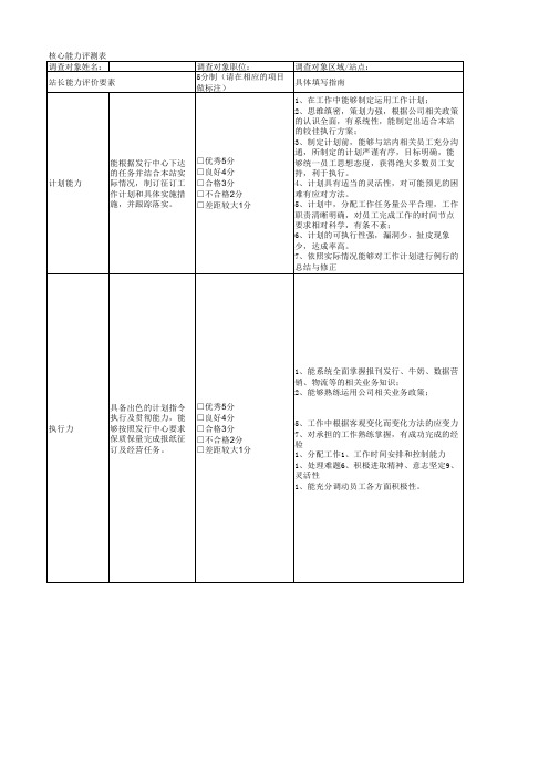 核心能力评估