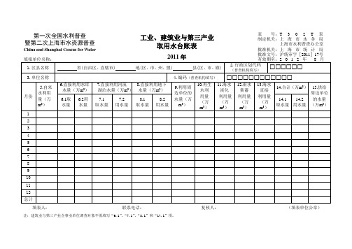 工业、建筑业及第三产业台账表、调查表表式及填报说明