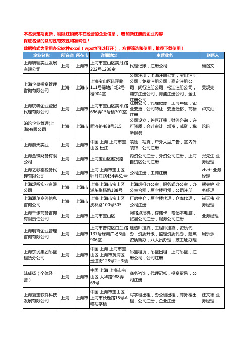 2020新版上海市公司注册工商企业公司名录名单黄页联系方式大全307家