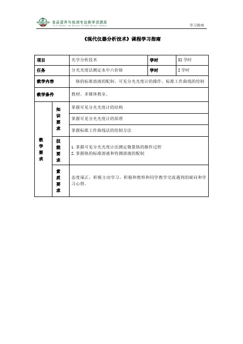 分光光度法测定水中六价铬学习指南(精)