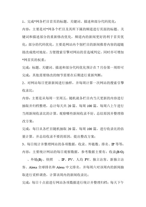 网站seo优化每日必备工作记录(南昌古怪科技)