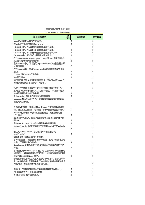 课件制作-网络考试题库-判断题