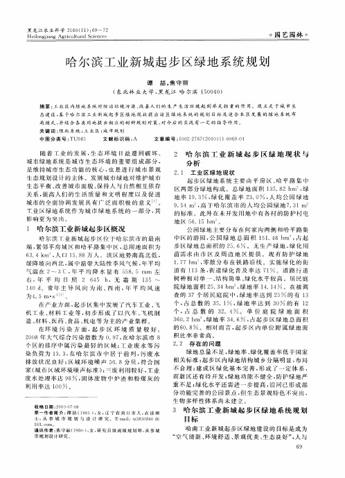 哈尔滨工业新城起步区绿地系统规划