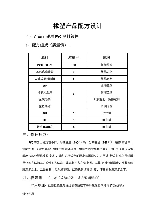 硬质PVC塑料管件配方设计