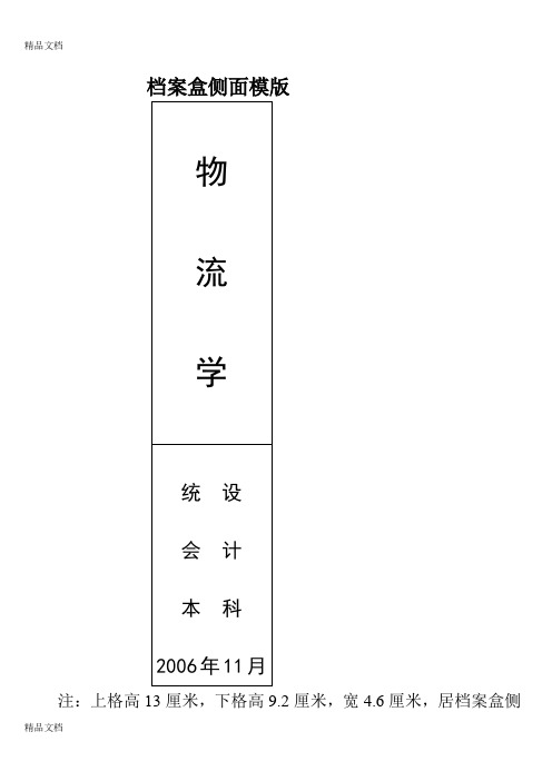 (整理)档案盒侧面模版