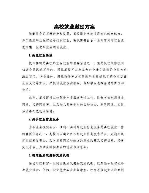 高校就业激励方案