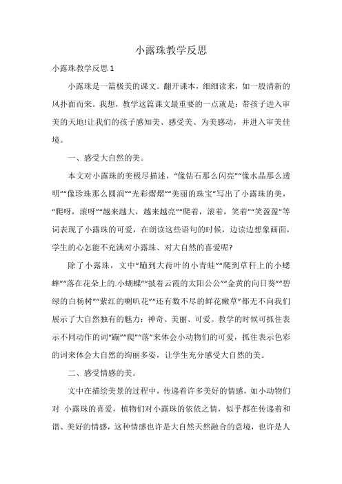 小露珠教学反思