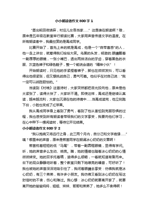 小小朗读者作文800字