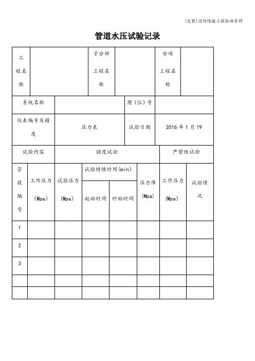 (完整)消防隐蔽工程验收资料