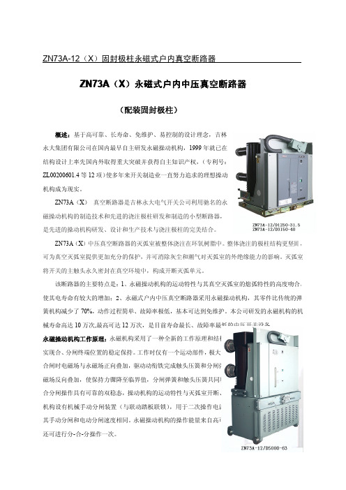 ZN73A(X)永磁式户内中压真空断路器