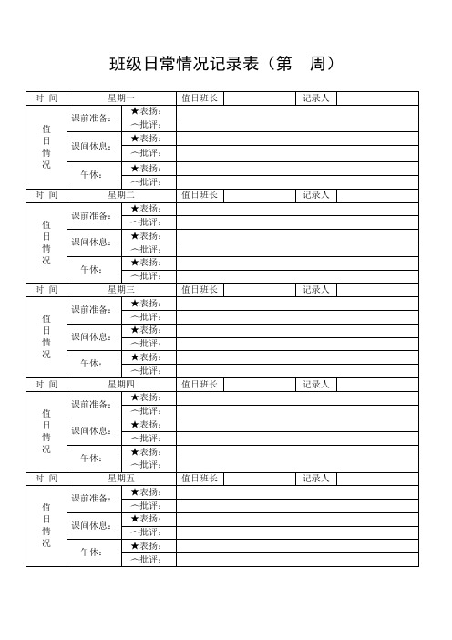 班级日常情况记录表.doc