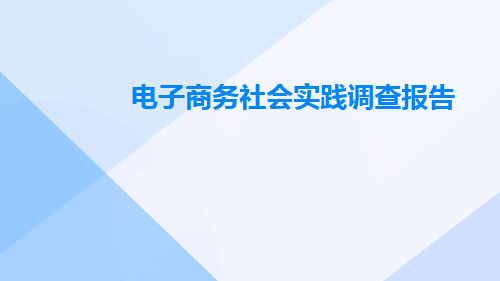 电子商务社会实践调查报告