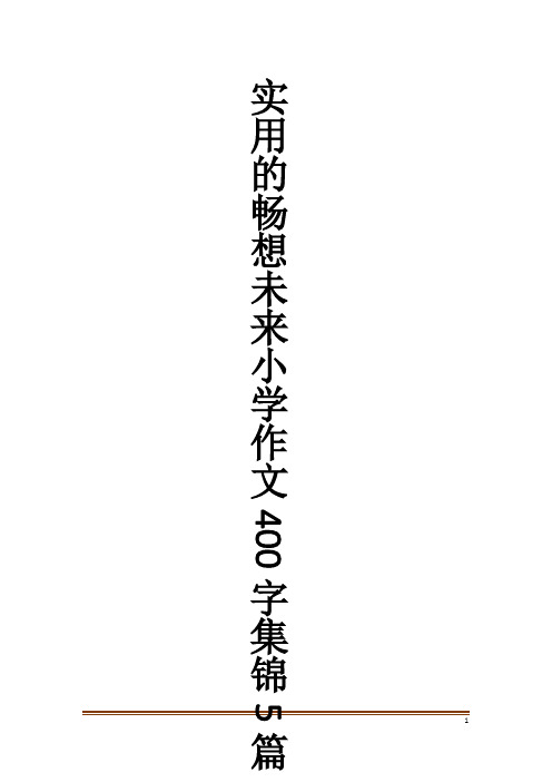 实用的畅想未来小学作文400字集锦5篇