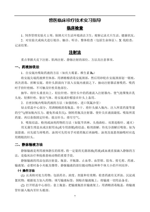 兽医临床诊疗技术实习指导