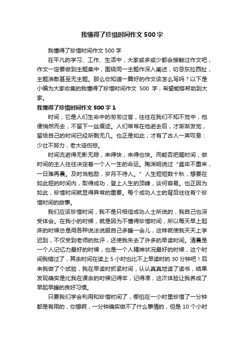 我懂得了珍惜时间作文500字