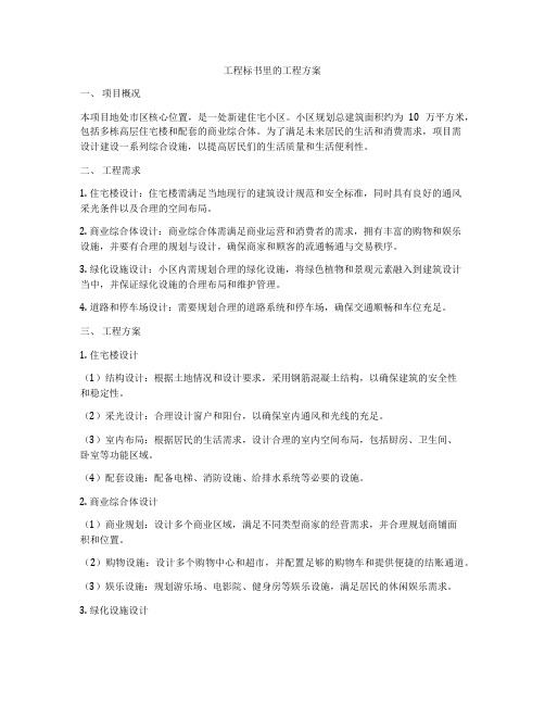 工程标书里的工程方案