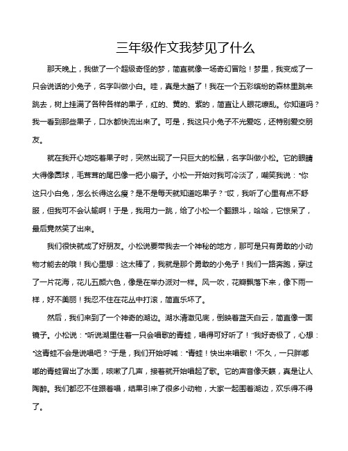 三年级作文我梦见了什么