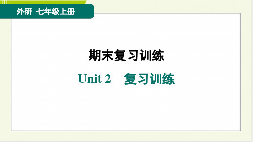 2024年外研版七年级上册英语期末复习Unit 2复习训练