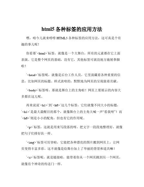 html5各种标签的应用方法