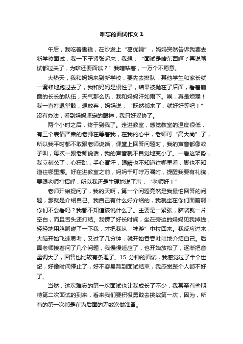 难忘的面试作文