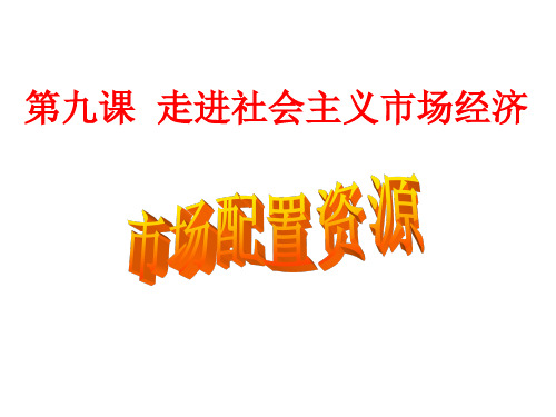 9.1 市场配置资源 课件-高中政治人教版必修一(共27张PPT)