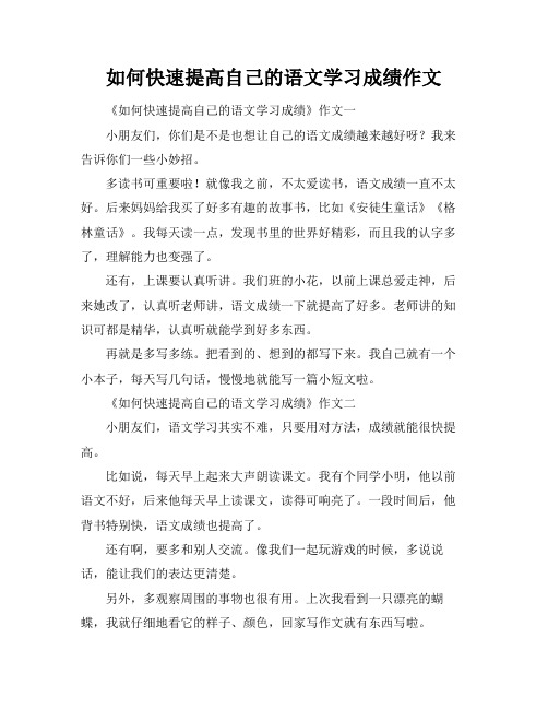 如何快速提高自己的语文学习成绩作文