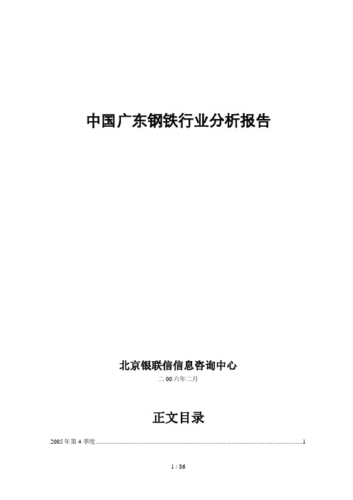 中国广东钢铁行业分析报告(doc 94页)