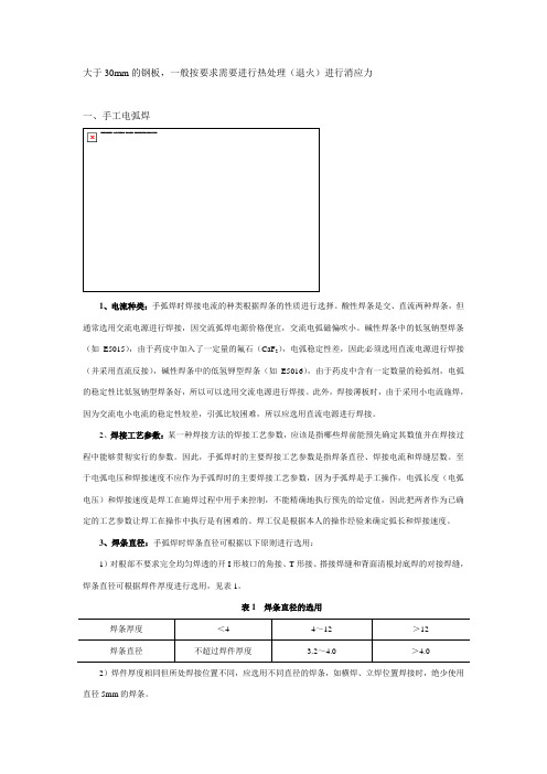 常用焊接方法及参数学习