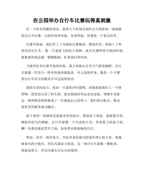 三年级作文那次玩得真高兴之在公园举办自行车比赛玩得真刺激