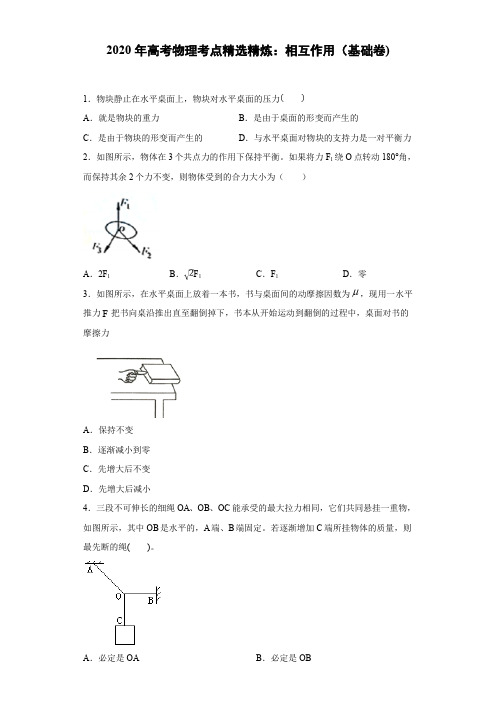 人教新课标高考物理一轮复习  相互作用 专题练(解析版)