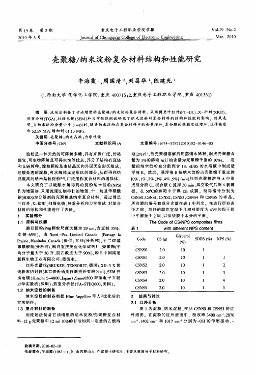 壳聚糖／纳米淀粉复合材料结构和性能研究