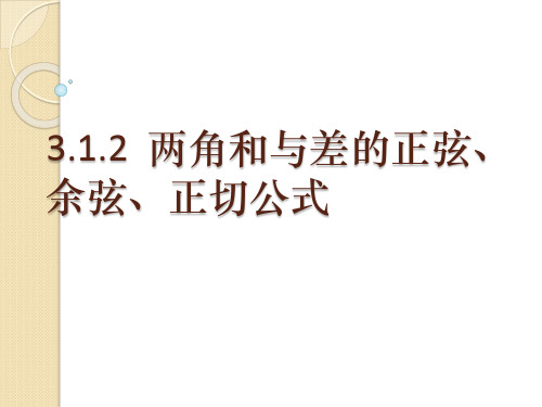 数学：3.1《两角和与差的正弦、余弦、正切公式3》课件(苏教版必修4)