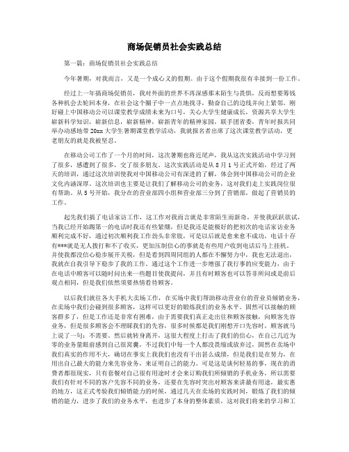 商场促销员社会实践总结